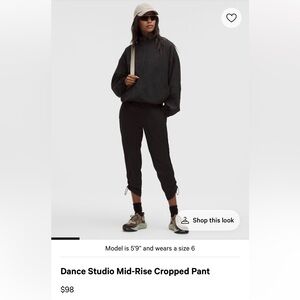 Lululemon Dance Studio Mid-Rise Crop Black Pants